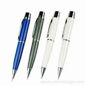 Pen USB Flash Drives with FCC, CE and RoHS Marks, Support Plug-and-play Function